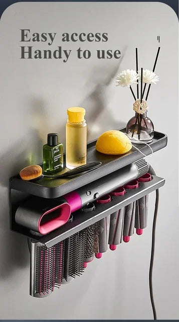 Hairdryer Holder Wall Mount Suitable For Dyson Airwrap Shelf Dryer And Hair Curler Holder Storage Rack Bathroom Organizer FR2002