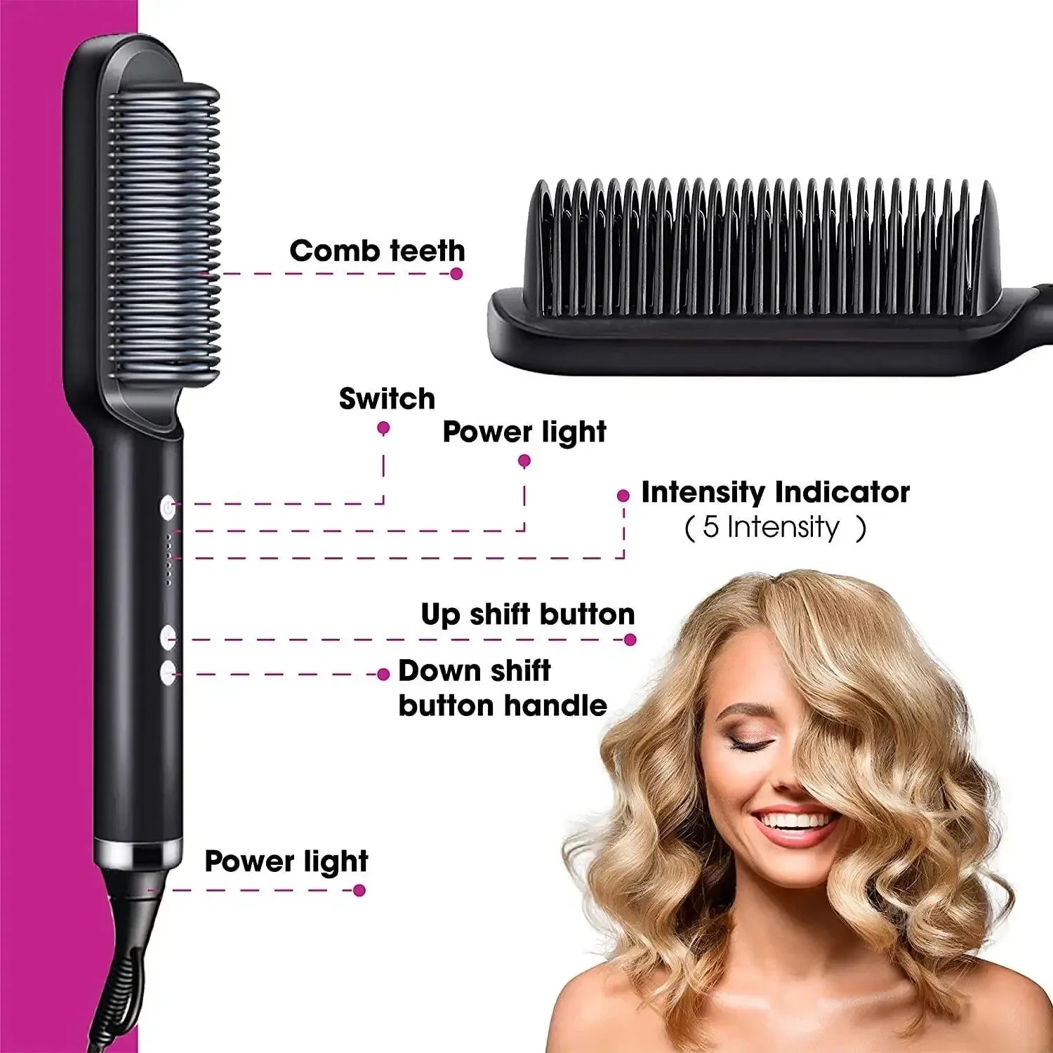 Negative Ion Straight Hair Comb Does Not Damage Hair Home Straight Board Clip Straight Dual-Use Anti Scald Straight Hair Tool