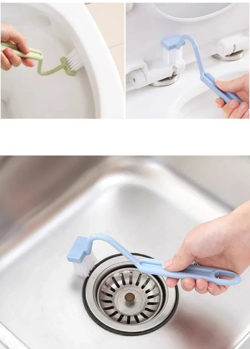 Toilet Brush S Shape Portable Toilet Cleaner Curved Edge Corner Handle Bathroom Supplies Cleaning Household Tools Accessories