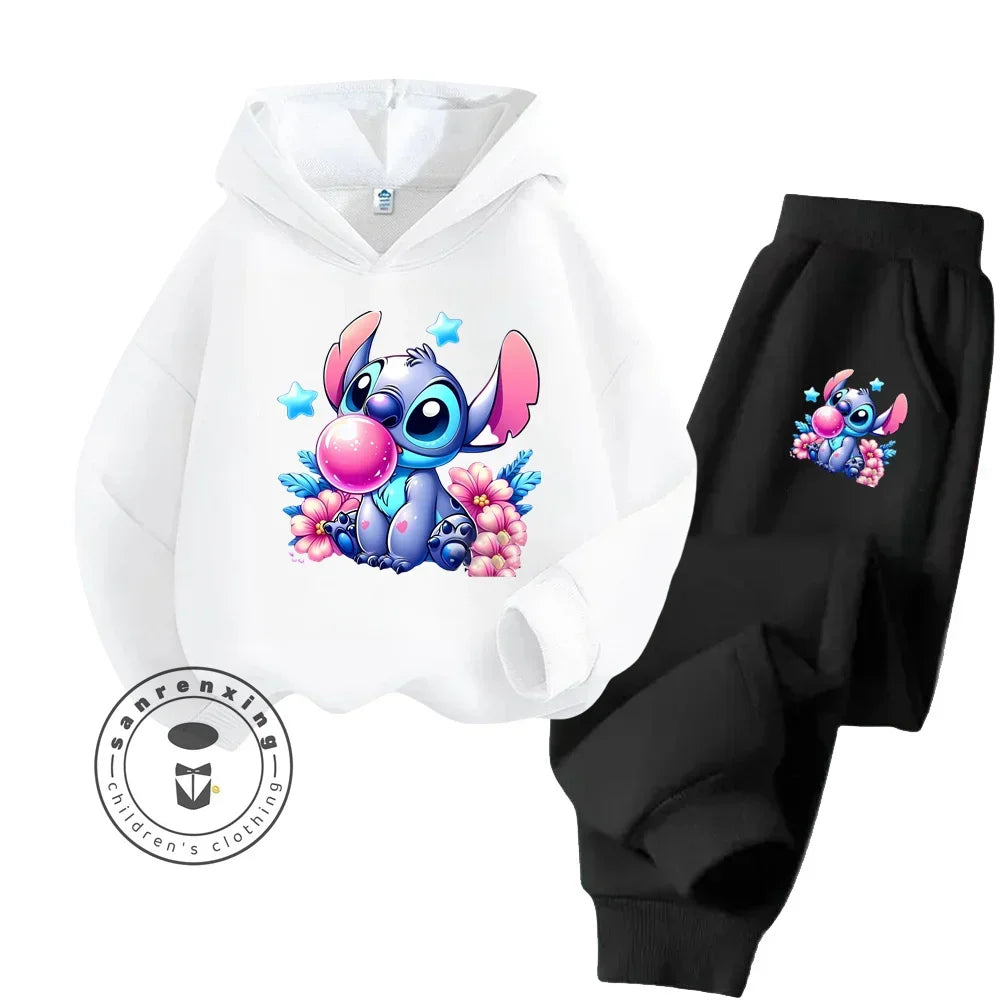 Cheap Popular Simple Stitch Long Sleeve Boy Girl Casual Wear Fun Graphics Everyday Style Energetic Spring Fall Sweatshirt Set