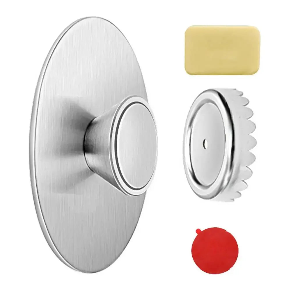 1pc Wall-mounted Magnetic Soap Holder Stainless Steel Soap Hanger Creative Self Draining Punch-Free Soap Dish Bathroom Organizer
