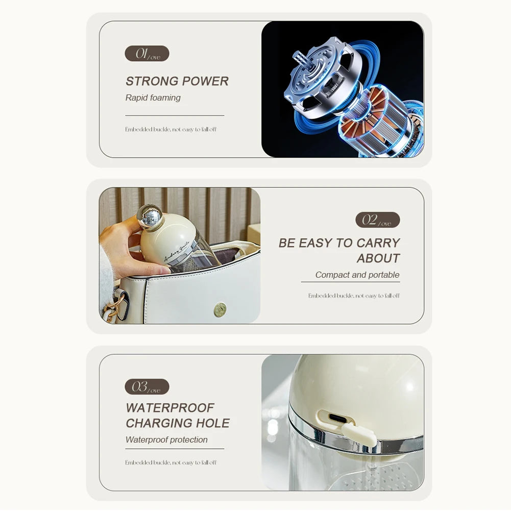 Portable Washable Fully Electric Facial Cleanser And Shower Gel Quick Foaming Cleaning Tool Suitable For Suitable For Daily Life