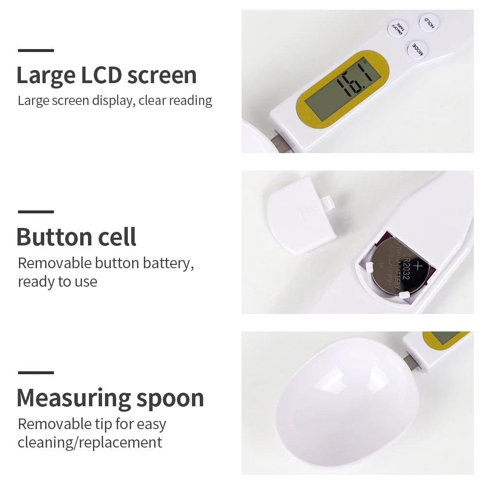 500g/0.1g Spoon Scale LCD Digital Kitchen Measuring Spoon Electronic Food Weight Scale Milk Coffee Cake Baking Accessories