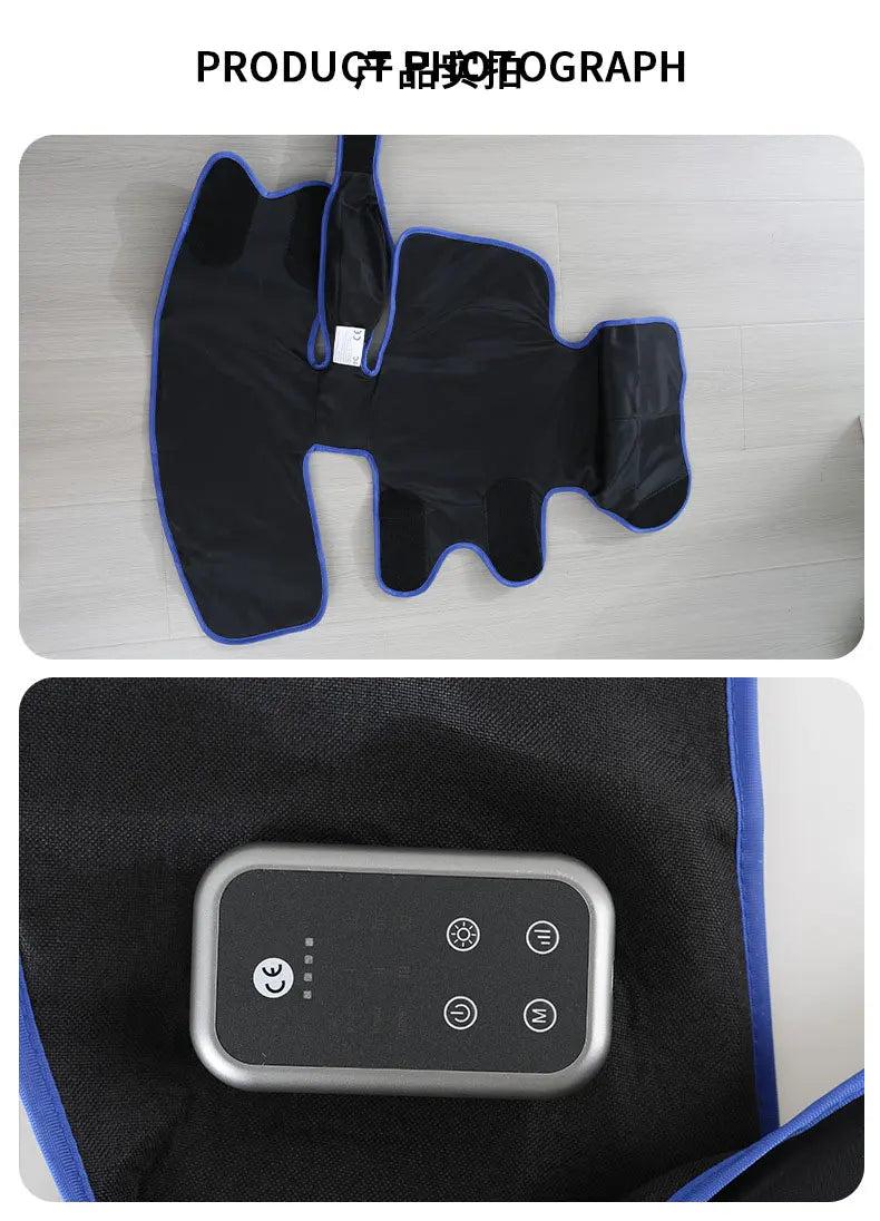 Rechargeable Leg Massager with Heat & Air Compression - 3-Level Pain Relief Wrap for Circulation Boost & Muscle Recovery LED