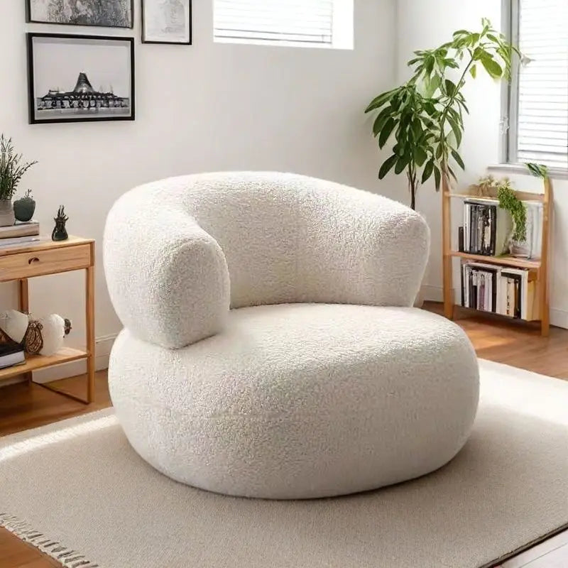 Hot Bedroom Furniture Nordic Furniture Lazy, Chair, Balcony, Sofa Chair Lamb Wool, Nordic Bedroom, Living Room, Single, Sofa, St