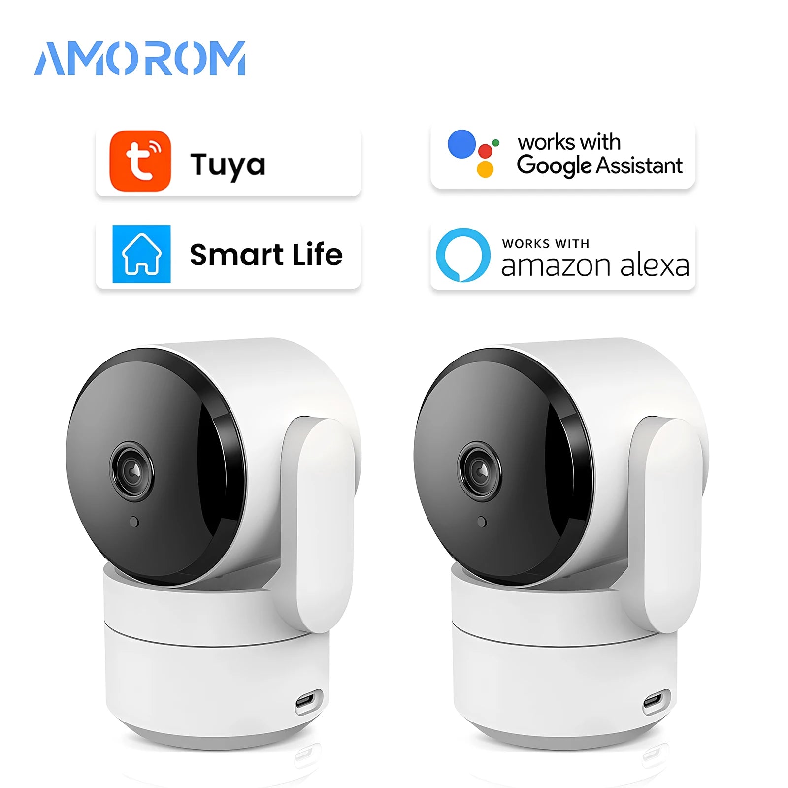 Tuya 1080P Wifi Camera Indoor 360 PTZ Pet Baby Monitor IR Night Vision Ai Detect P2P Surveillance IP Cameras with Google Alexa