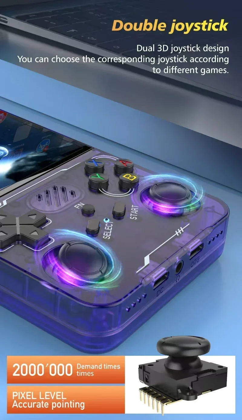 R36S updated R36XX Retro Handheld Game Console Linux ARKOS 3.5Inch IPS Screen Portable Pocket Video Player  Wi-Fi Games Kid Gift