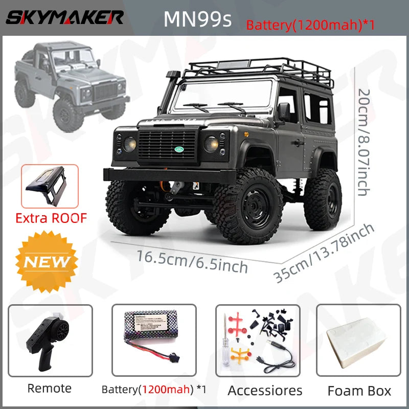 New MN99s MN98 1:12 MN Model RTR Version RC Car 2.4G 4WD RC Rock Crawler Defender Remote Control Car 1/12 RC Truck Cars Toys