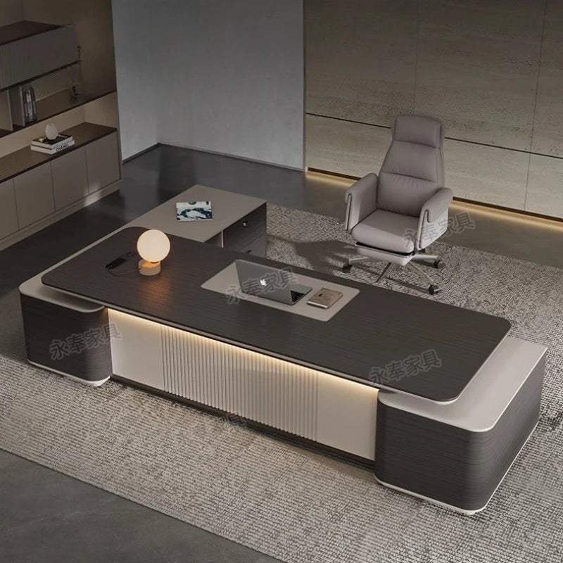 Organizer Luxury L Shape Computer gamer table cabinets executive Work office desk Multifunctional cable box Work Desk Table home