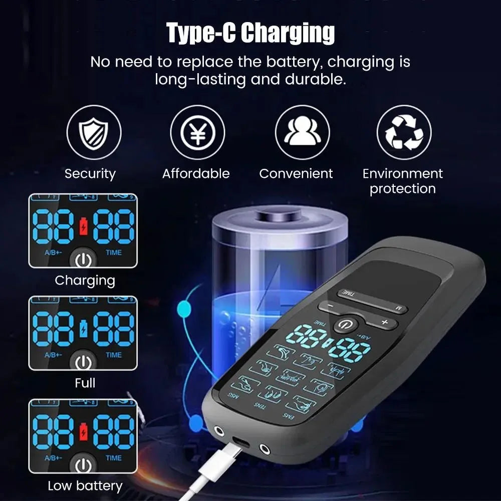 EMS Muscle Stimulator Pulse Acupuncture Relax Digital Therapy EMS Stimulator Pain Relief Body Massager Home Use