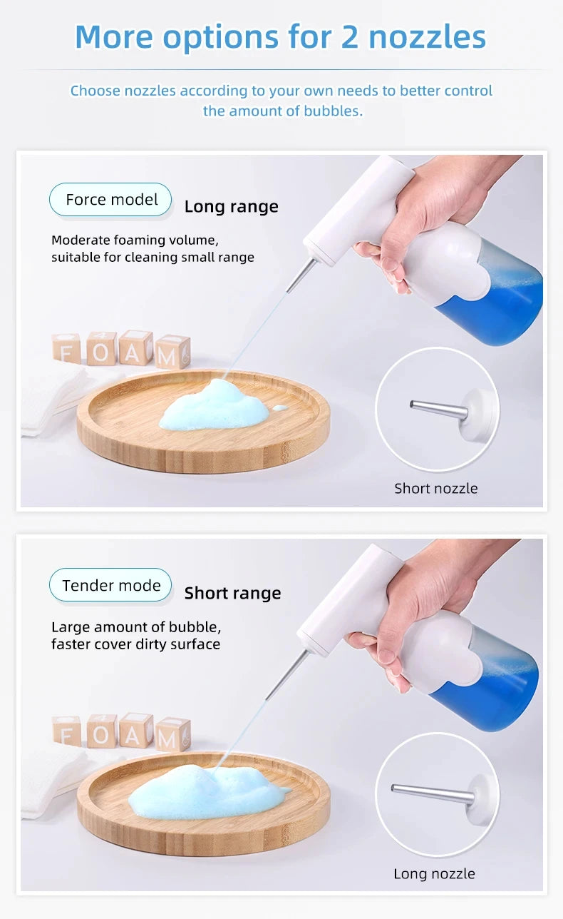 Electric Liquid Foam Dispenser Gun Automatic Continuous Foaming Shampoo Face Wash God Detergent Bathroom Bubble