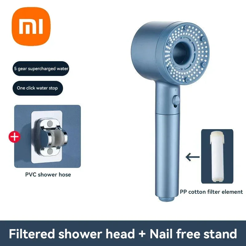 Xiaomi 5-Modes Shower Heads High Pressure Mijia ShowerHead Set Portable Rainfall Faucet Tap Bathroom Bath Home Bathroom Upgrade