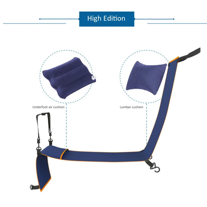 Portable Airplane Foot Rest Hammock in Plane High Speed Train Bus Car Adjustable Footrest Hanger Travel Children Sleep Hammocks