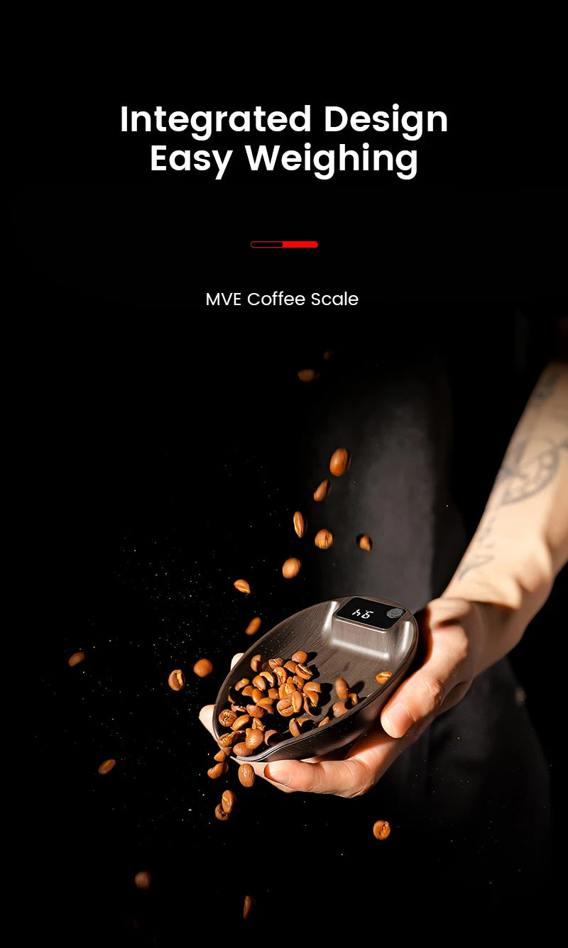 HW-3BOMEBR Coffee Bean Scale and Spray Bottle Kit Espresso Scale 0.1g Precision Mini Coffee Scale ABS Digital Kitchen Scale