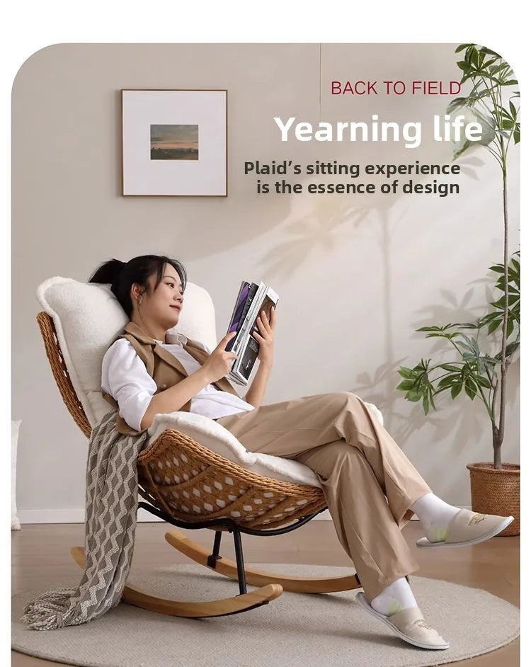 Outdoor Rattan, Recliner, Rocking Chair, Balcony, Outdoor, Courtyard, Leisure, Chair, Lazy, Sofa, Living Room, Sleepable