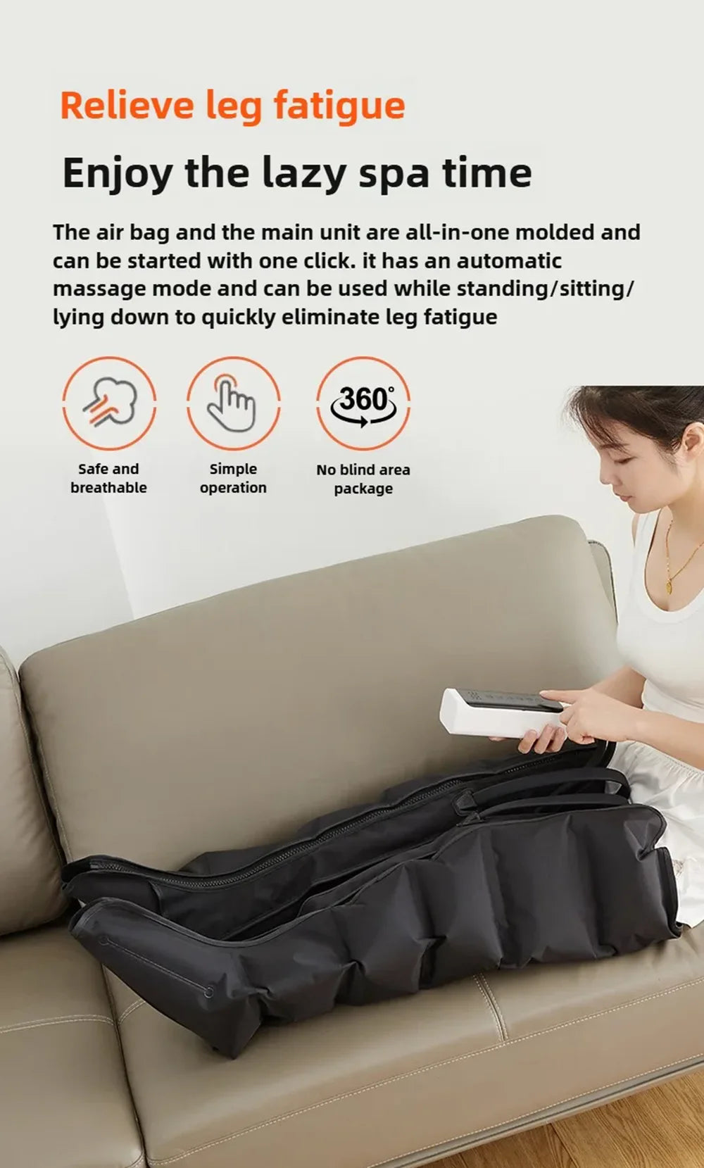 2025 NEW Foot Air Pressure Leg Massager Promotes Blood Circulation Kneading Squeezing Deep Relaxation Muscle With Hand Control