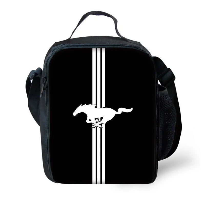 Child School Backpack with Fashion M-Mustangs car logo Lunch Bags ,Pencil Bags ,School Bags for Boys Girls Best Gift
