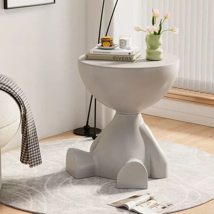 Cream Coffee Table Sofa Bed Side Table Plastic Creative Flat Head Coffee Table for Living Room Household Accessories Home Decor