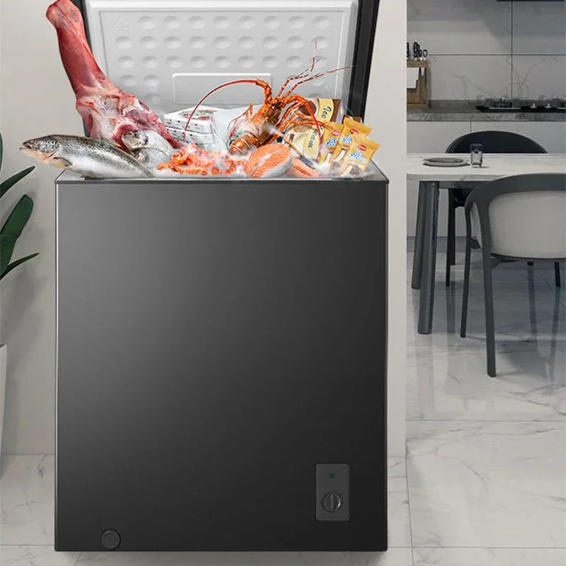 142L Household Freezer 6.8℉to -4℉with Removable Basket Free Standing Top Open Door Compact Freezer 450W Refrigerator For Home