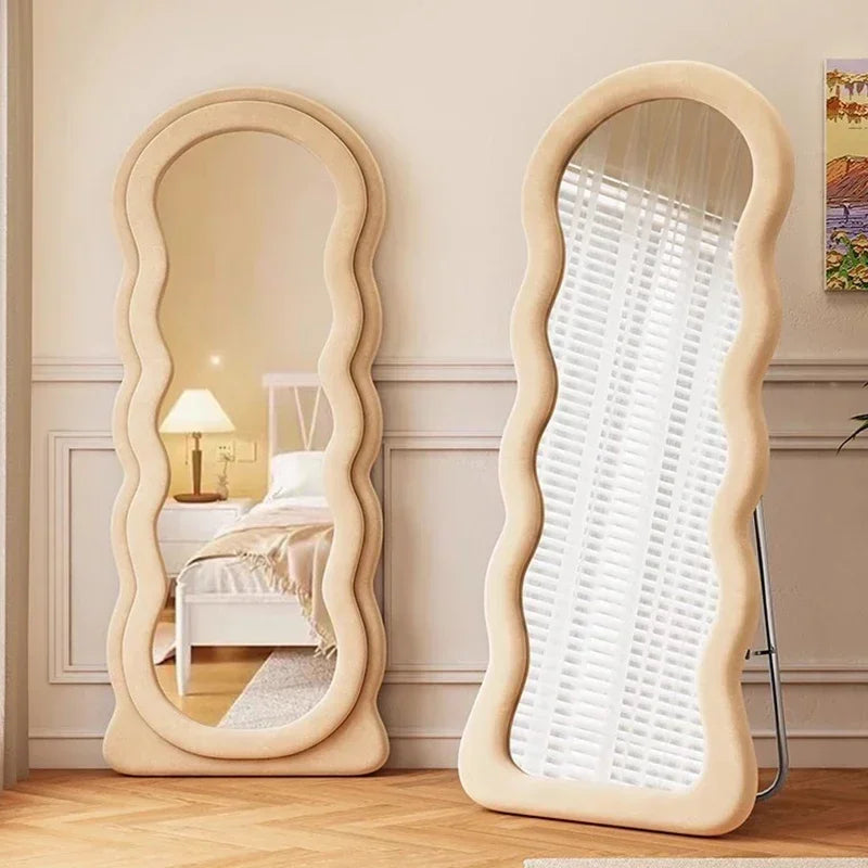 Art Modern Mirror Shower Traffic Art White Floor Korean Style Mirror Full Body Mirror Items Magnifying Espelhos Home Decorations