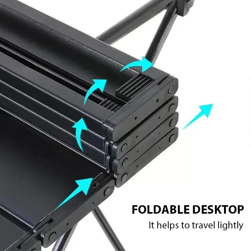 Outdoor Portable Folding Ultralight Carbon Steel Table Picnic Camping Barbecue Desk for Garden Party Family Trips