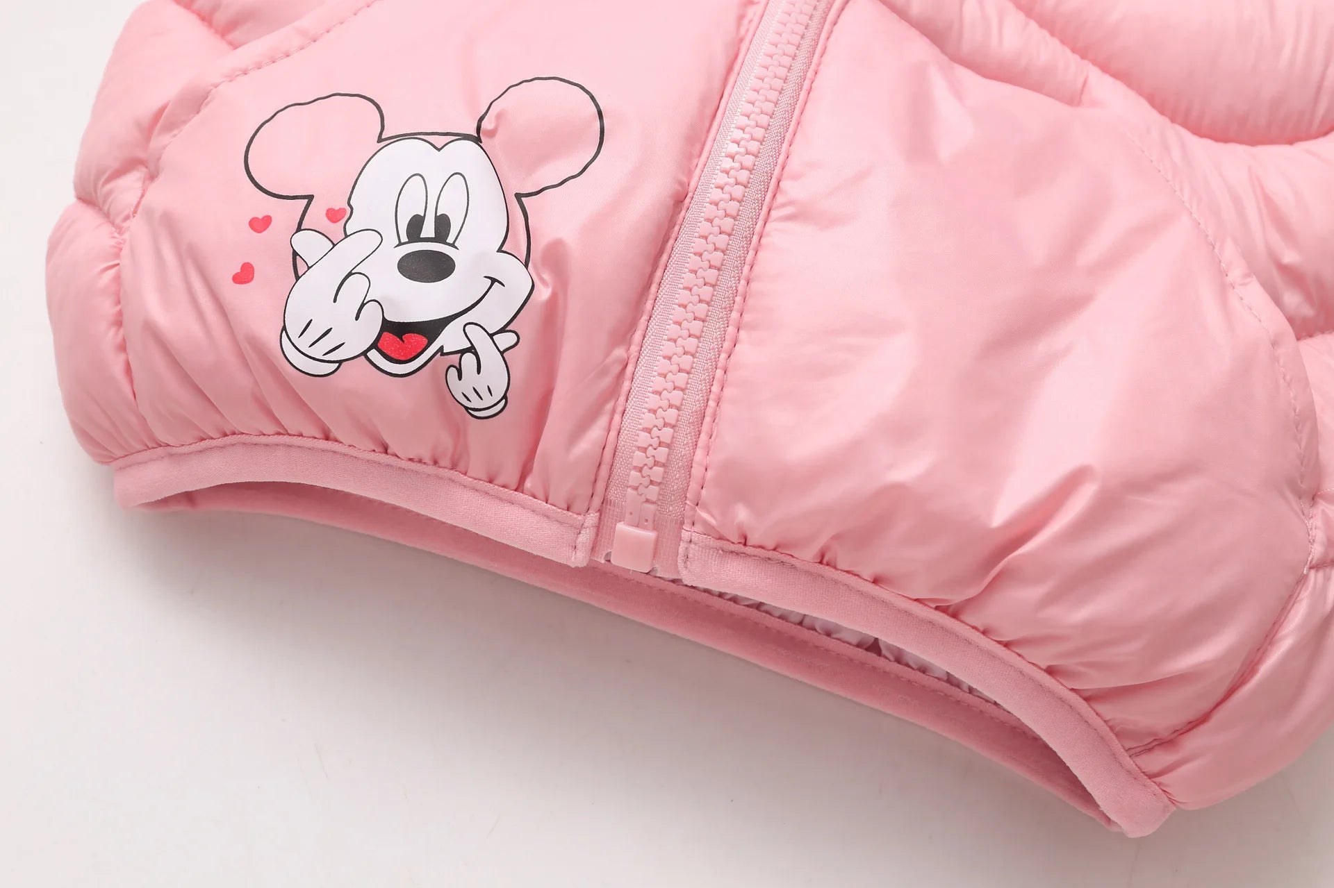 Mickey Mouse Kids Winter Hooded Coat New Lightweight Thermal Thicken Padded Jacket for Boys Girls Cotton Blend Zipper Outerwear