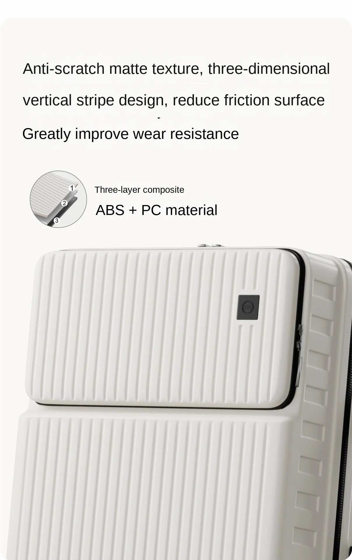 20"24"26 Inch Travel Suitcase Front Opening Luggage Laptop Boarding Case USB Charging Trolley Case with Wheels Carry on Luggage