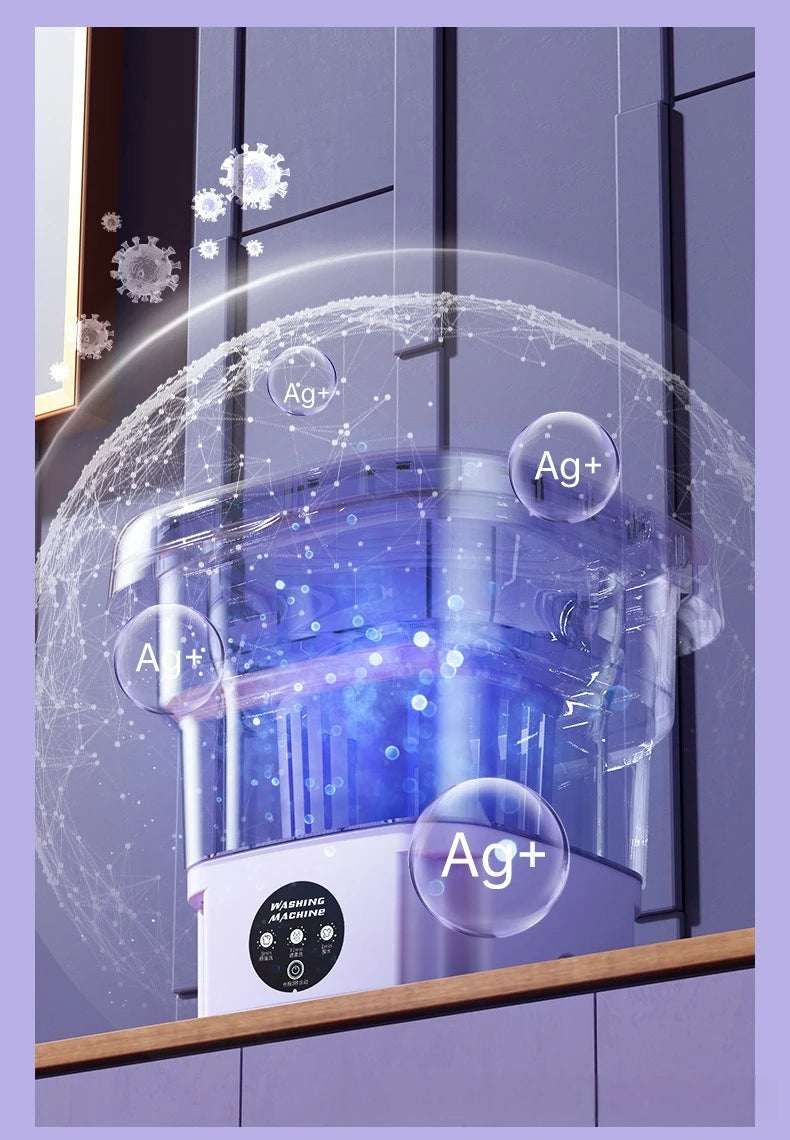 8L Portable Folding Washing Machine - Compact Bucket for Clothes, Socks & Underwear Cleaning, Ideal for Travel & Home Use