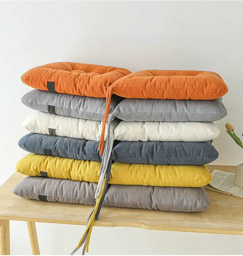 2025 new chenille one-piece chair cushion solid color sedentary bay window backrest cushion office chair cushion