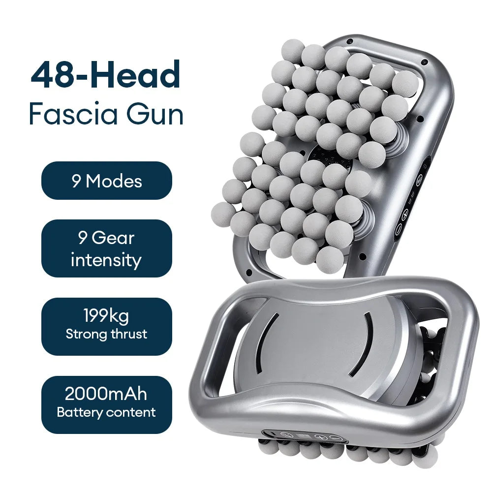 48-Heads Body Massage Gun High-Frequency Vibration Fascia Gun Back Waist Thigh Massager Neck Shoulder Massager Muscle masajeador