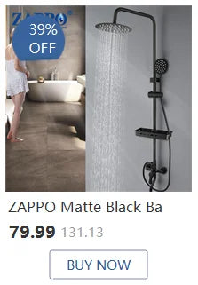 ZAPPO Shower Panel Tower System with LED Rainfall Waterfall Head LED Full Body Jets System Handheld Shower Column w/Tub Spout