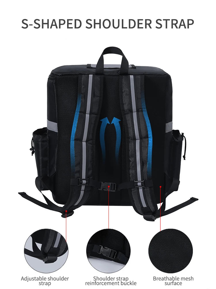 Insulated Delivery Backpack - Thermal Food Delivery Bag for Riders, 30L Large Capacity Takeout & Grocery Backpack
