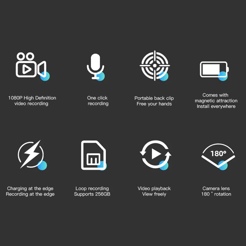 Xiaomi WiFi Mini Camera 4K HD Portable Digital Video Recorder Back Clip Police Body Cam Night Vision Sports Miniature Camcorder