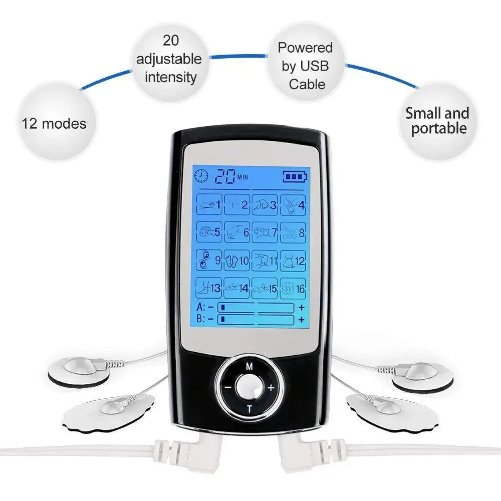 16 Modes Electric Tens Relax Muscle Stimulator EMS Acupuncture Body Massage Digital Therapy Slimming Machine Electrostimulator