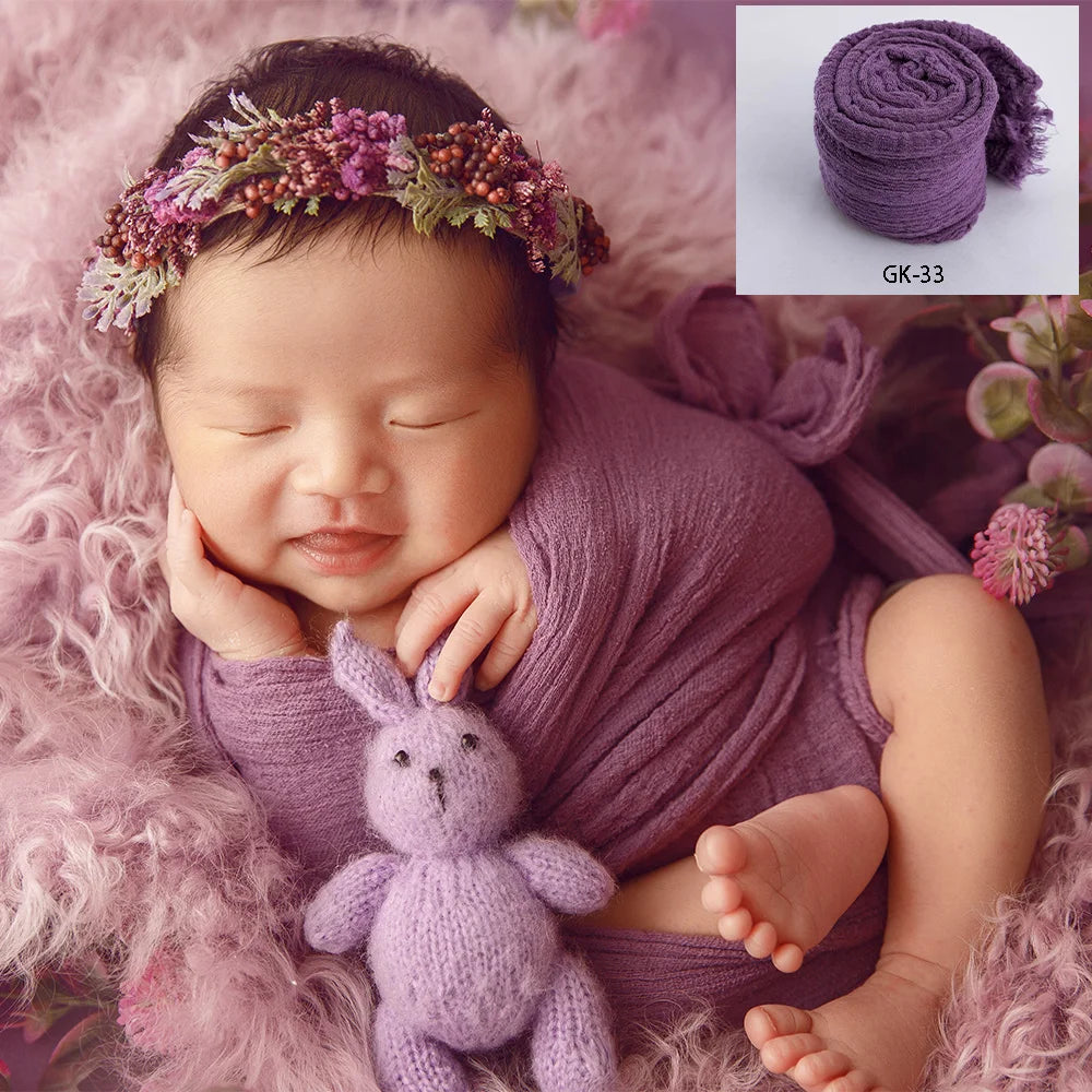 Professional Stretchable Wrapping Newborn Photography Props Soft Cotton Gauze Wraps Blanket Studio Baby Styling Props Accessory