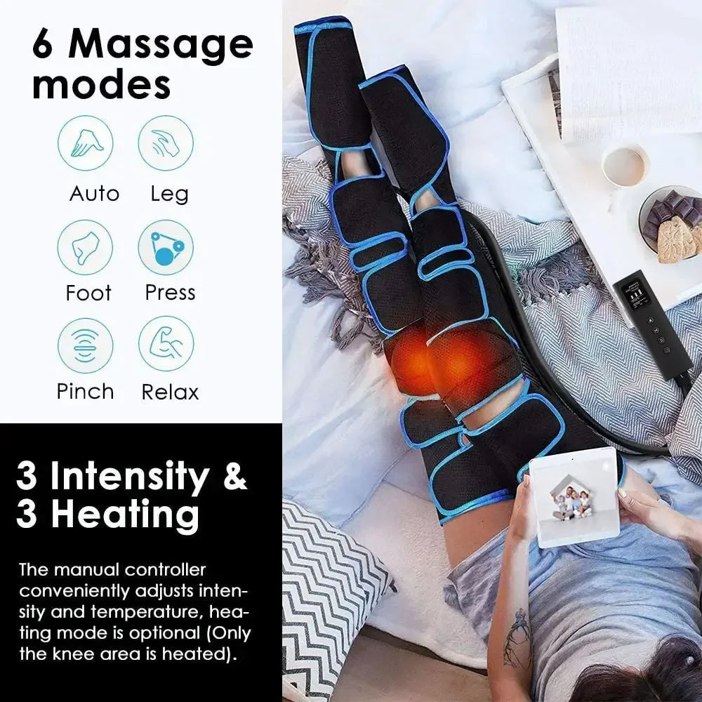 Air Compression Circulation Leg Massager Pneumatic Massage Boots Lymphedema Drainage Release For Athletes