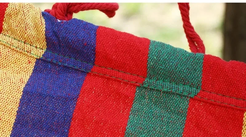 Portable Travel Anti-rollover Thickened Hanging Hammocks Outdoor Indoor Single Double Canvas Hammocks Courtyard Children's Swing