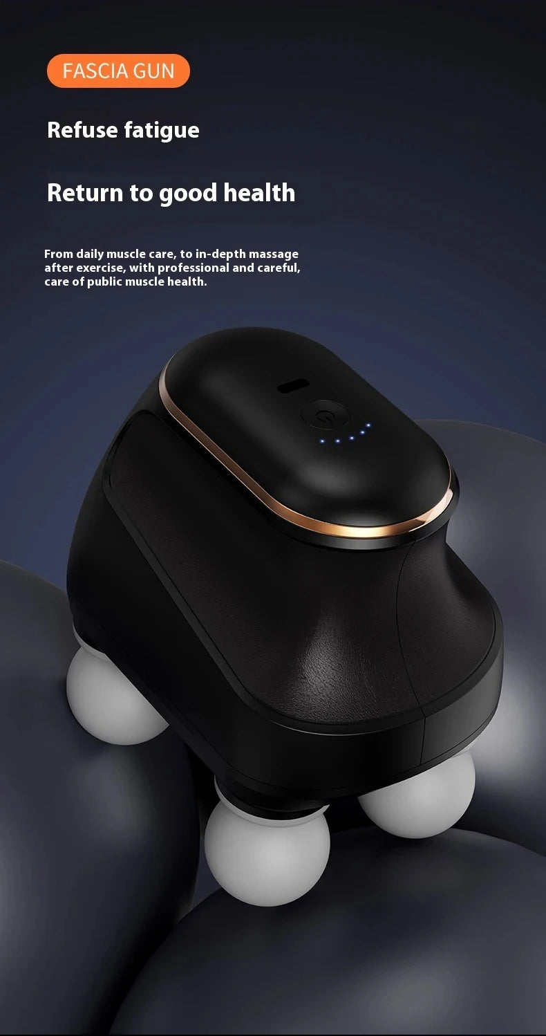 Portable Fascia Gun Muscle Massager Gun Four-head High Frequency Neck Shoulder Waist Massage Machine Professional Fascia Massage