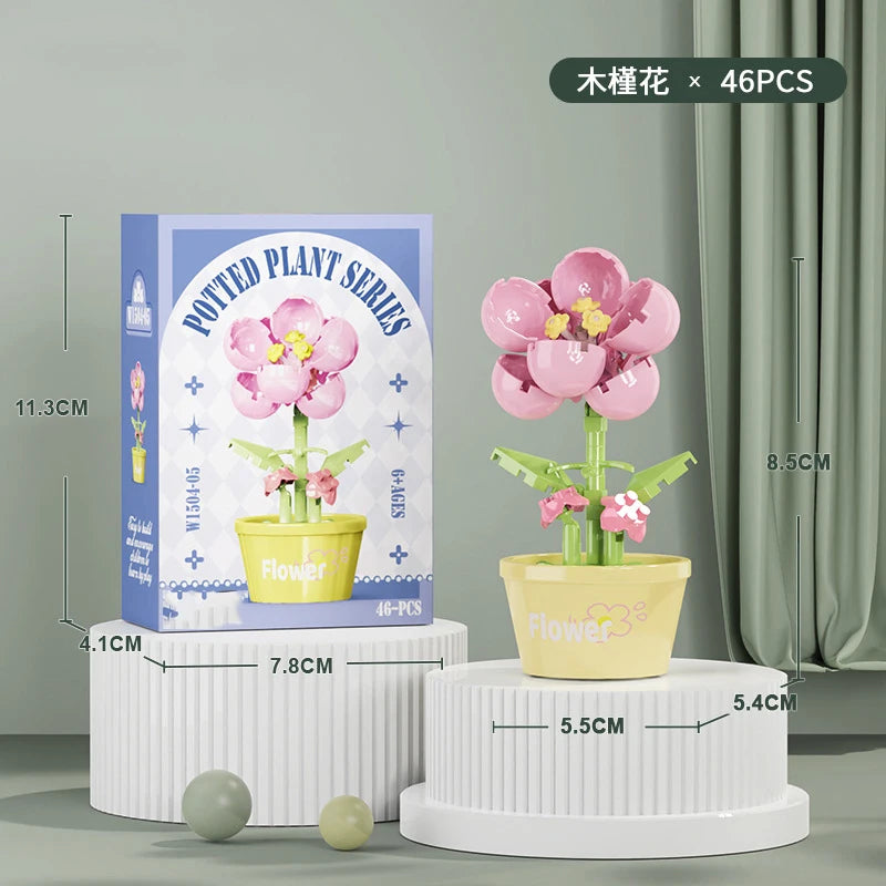 Bouquet Flower Mini Diy Building Block Toys for Children Bricks Blocks for Adults Constructor Micro Bricks Construction Set Gift