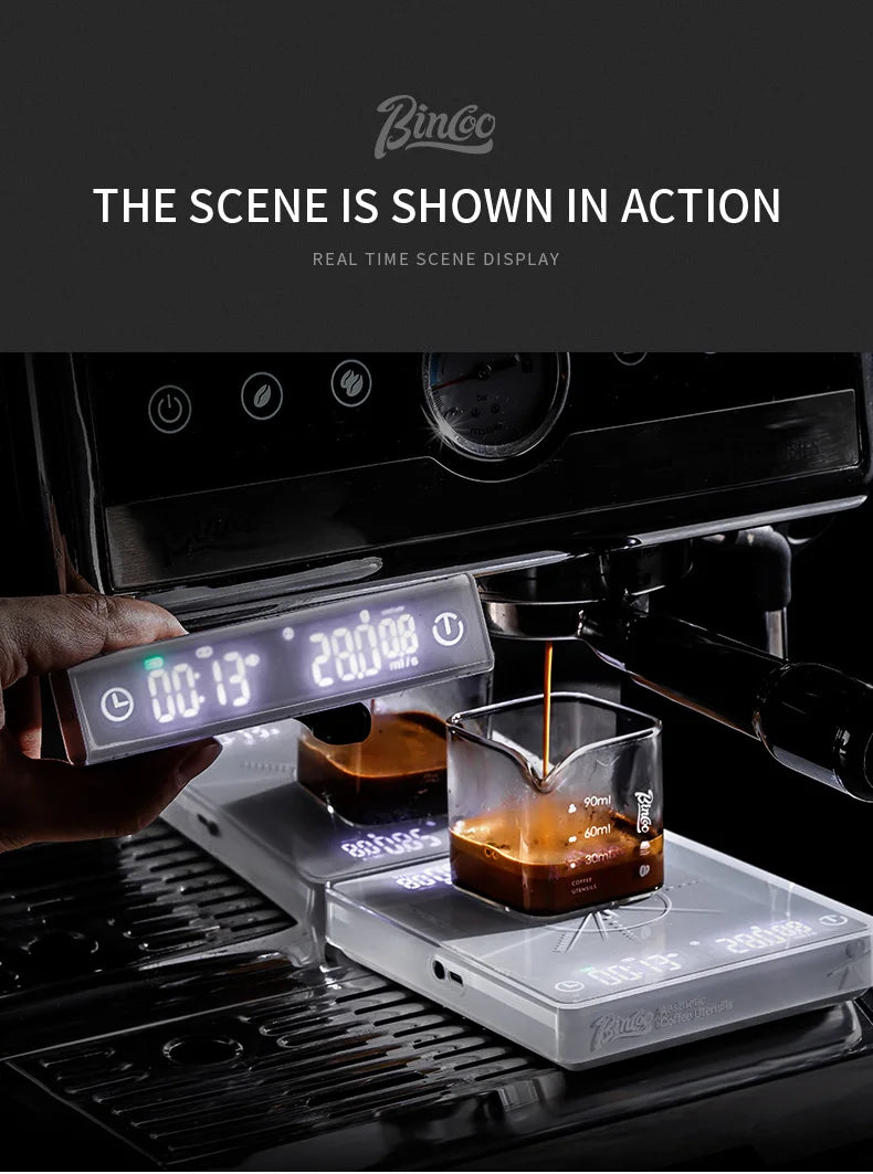 Bincoo Bluetooth Coffee Scale Precision Kitchen MINI Smart Digital Scale Small Electronic Scale Portable Barista Accessories