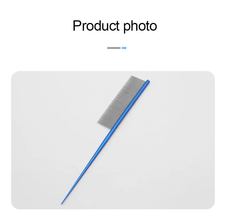 Stainless Steel Pet Flea Comb Practical Colorful Non-rust Dog Grooming Comb Dense Tooth Pet Hair Comb Cleaning