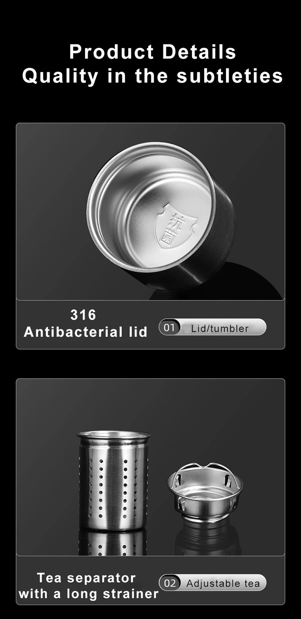 1000ML Stainless Steel Thermos Bottle Keep Cold and Hot Insulated Cup Sport Thermal Water Bottle Outdoor Campping Vacuum Flasks