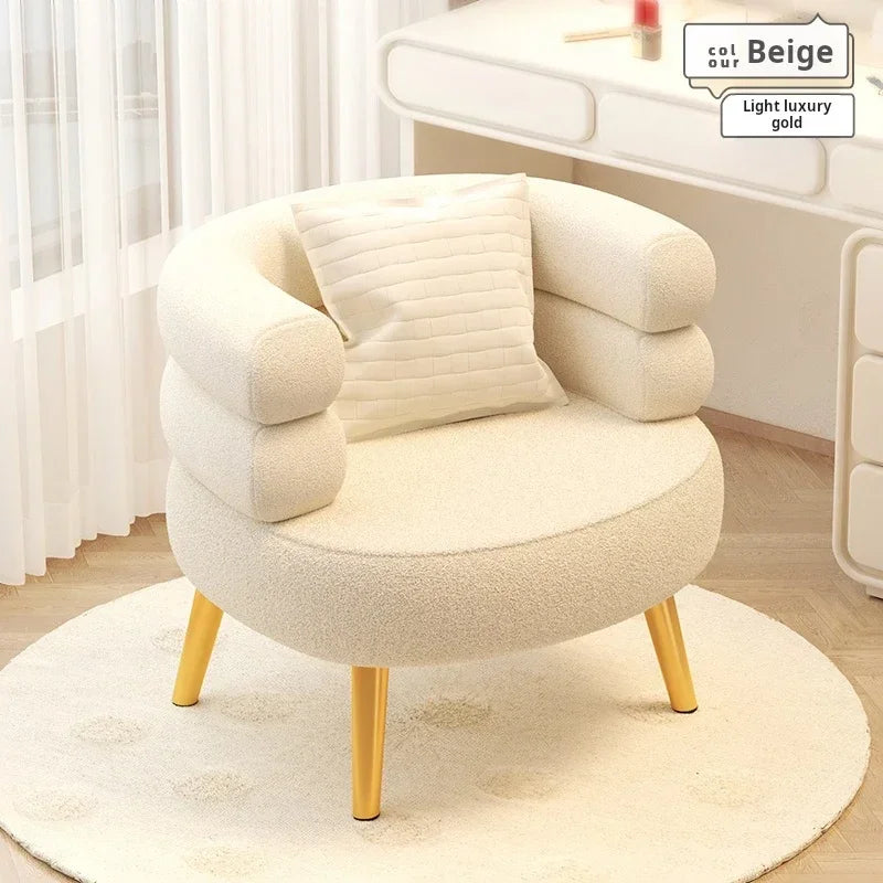 Modern Living Room1-person Sofa Comfortable Bedroom Fluff Armchair Nordic Simple Nail Salon Makeup Chair Dressing Table Stool