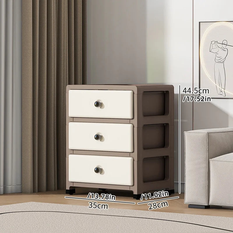Mobile Multi-Layer Drawer Storage Cabinet,Large Capacity Bedside Table with Wheels for Bedroom/Kitchen/Living Room