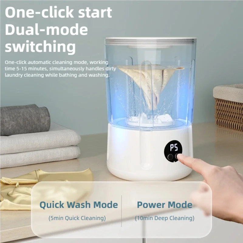 TINSOL Portable Mini Washing Machine Laundry Device Perfect for Travel Socks & Underwear Cleaning Effortlessly Clean Your Clothe