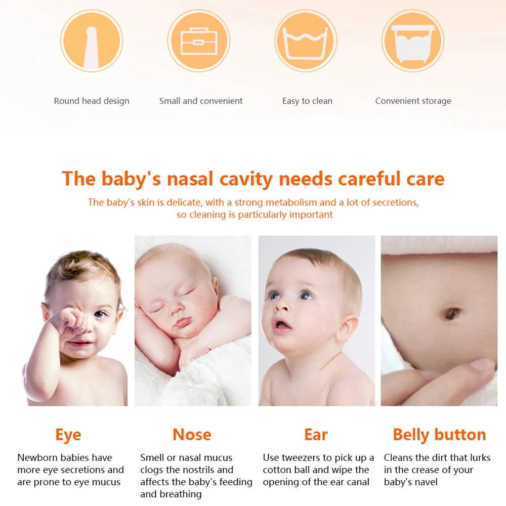 Baby Dig Booger Clip Infants Ear Nose Navel Clean Tools Kids Safety Tweezers Cleaning Forceps Toddler Nasal Cavity Care