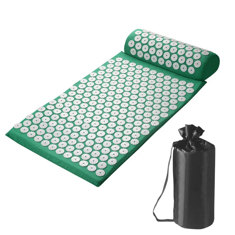 Acupressure Pillow With Storage Bag For Neck Back Foot Massage Pads Acupressure Mat Pillow Set Improves Bloods Circulation Mat