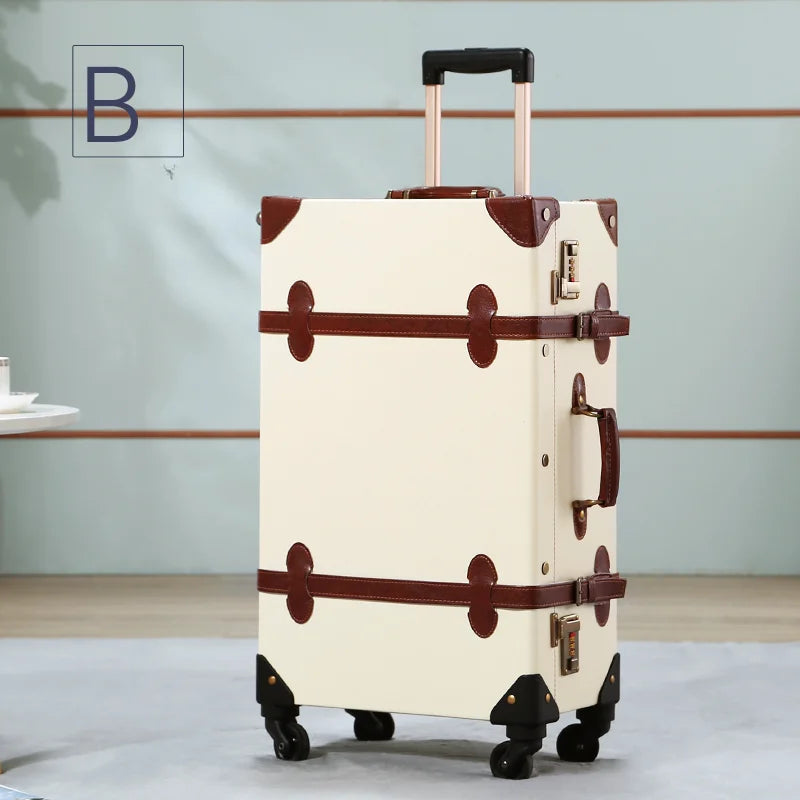 20/22/24''26 inch Luggage set woman Travel Suitcase Set Universal Retro password rolling luggage case middle size luggage