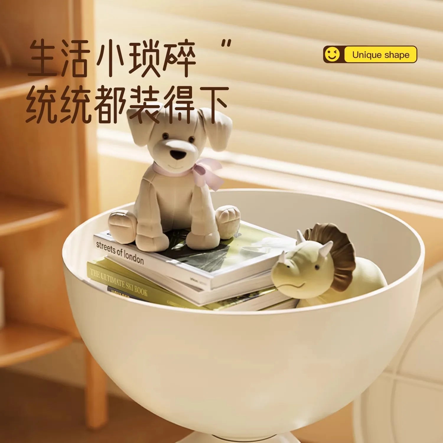 37*41cm Creative Bedside Table Home Sofa Side Shelf Bedroom Balcony Movable Mini Bear Table Coffee Table