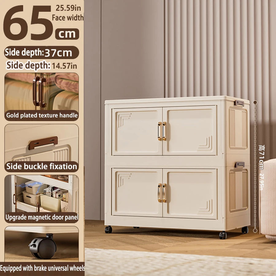 45/55/65cm Length Multifunction Folding Storage Cabinet Dustproof Wardrobe Large Capacity Sundries Cabinet